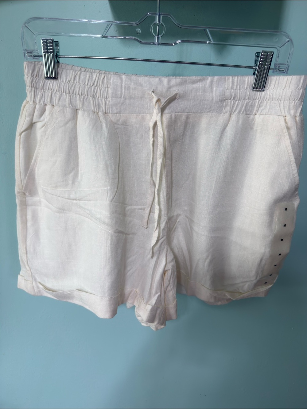 Como Vintage Cream Drawstring Athletic Shorts Size Medium